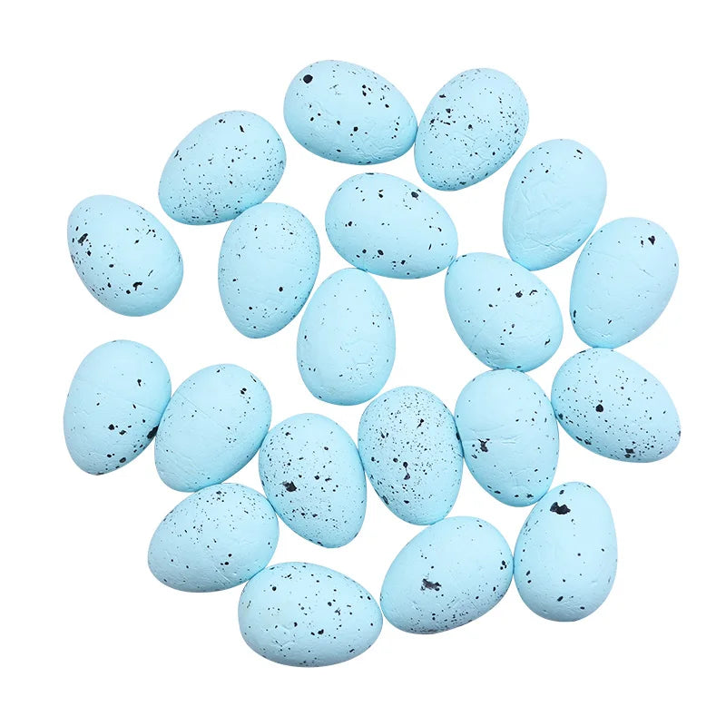 20/50Pcs Foam Easter Eggs Happy Easter Decorations Painted Bird Pigeon Eggs DIY Craft Kids Gift Favor Home Decor Easter Party