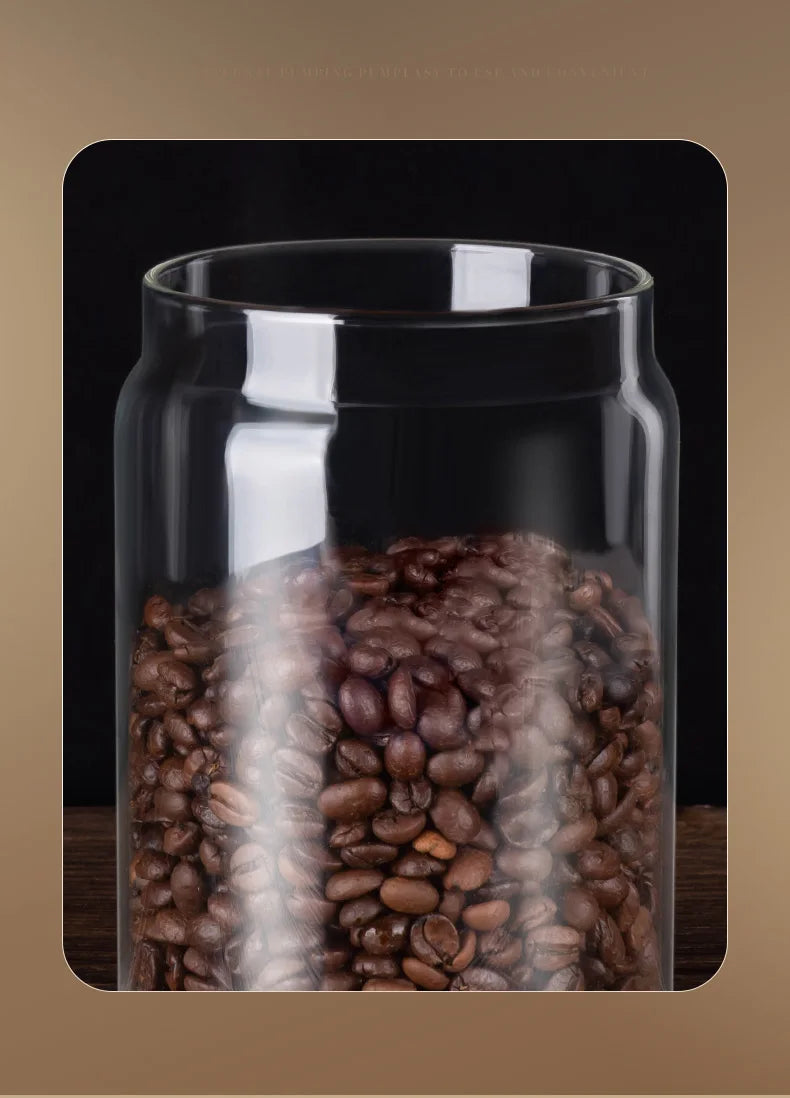 PARACITY Vacuum Sealed Tank Home Coffee Bean Glass Sealed Jar Moisture-proof Air Extraction Airtight Container Coffee Set