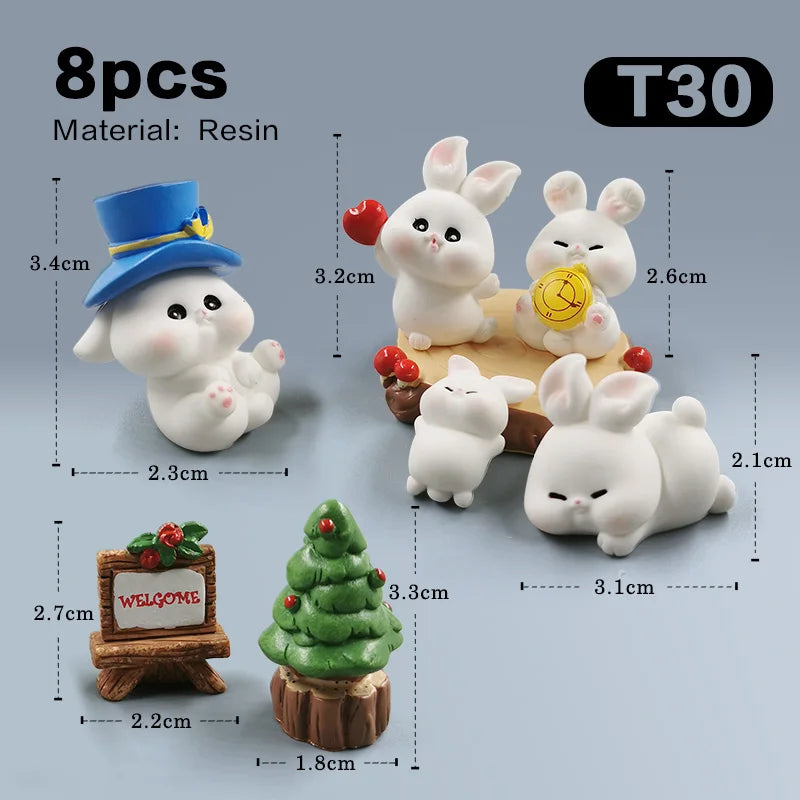 2025 Hot Easter Rabbit Figurine Landscape Home Kawaii Room Decor Dollhouse Miniature Fairy Garden Decoration Accessories Modern