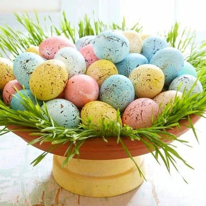 20/50Pcs Foam Easter Eggs Happy Easter Decorations Painted Bird Pigeon Eggs DIY Craft Kids Gift Favor Home Decor Easter Party