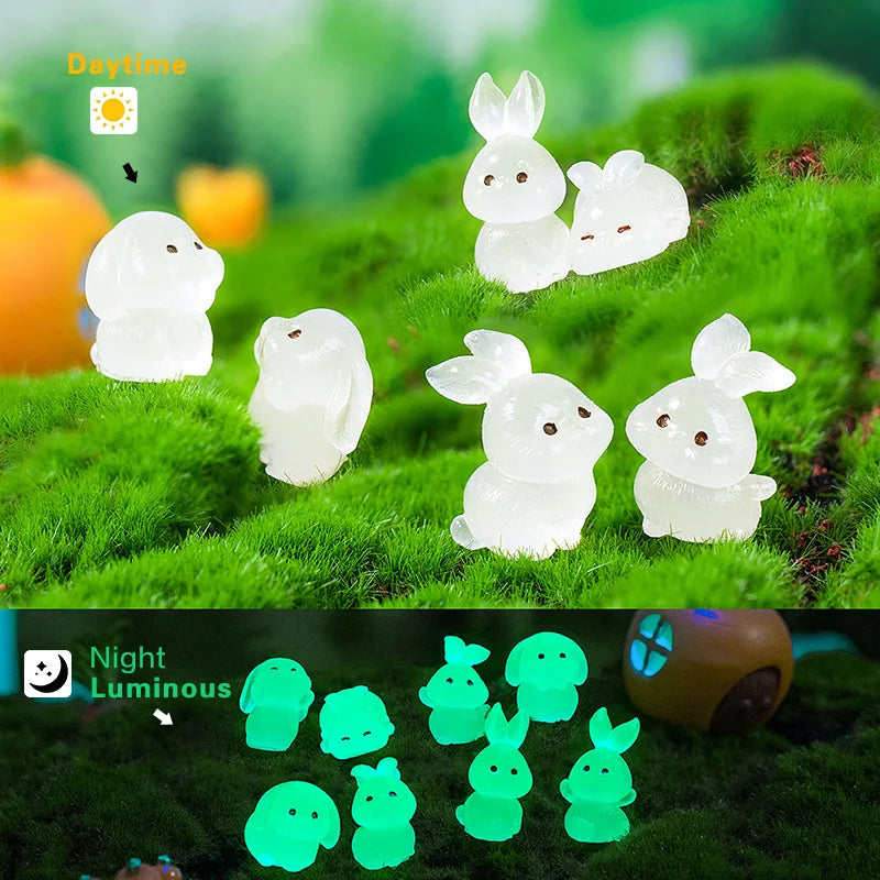 2025 Hot Easter Rabbit Figurine Landscape Home Kawaii Room Decor Dollhouse Miniature Fairy Garden Decoration Accessories Modern