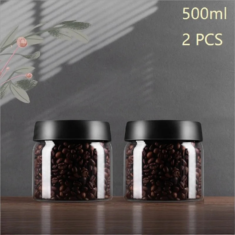 PARACITY Vacuum Sealed Tank Home Coffee Bean Glass Sealed Jar Moisture-proof Air Extraction Airtight Container Coffee Set