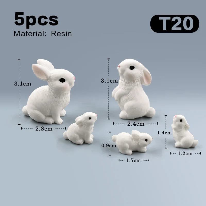 2025 Hot Easter Rabbit Figurine Landscape Home Kawaii Room Decor Dollhouse Miniature Fairy Garden Decoration Accessories Modern