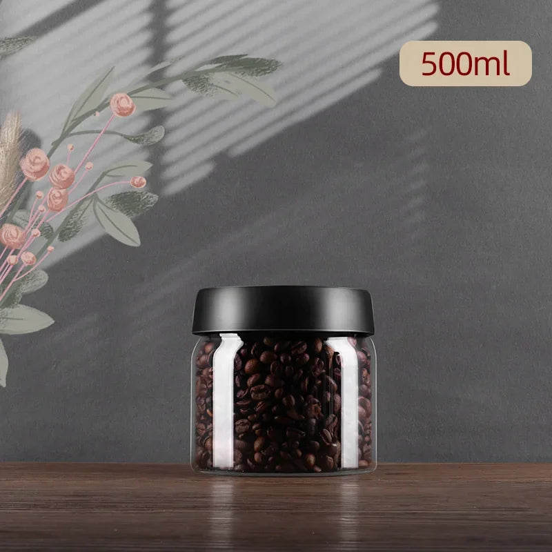 PARACITY Vacuum Sealed Tank Home Coffee Bean Glass Sealed Jar Moisture-proof Air Extraction Airtight Container Coffee Set