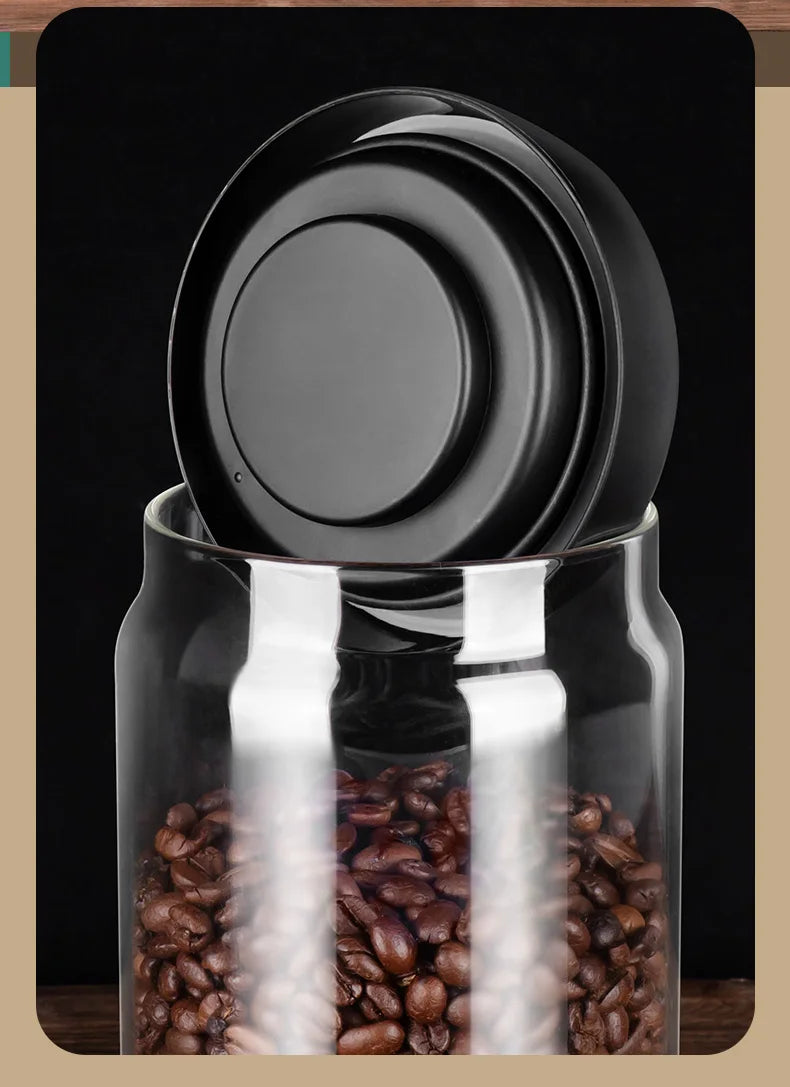 PARACITY Vacuum Sealed Tank Home Coffee Bean Glass Sealed Jar Moisture-proof Air Extraction Airtight Container Coffee Set