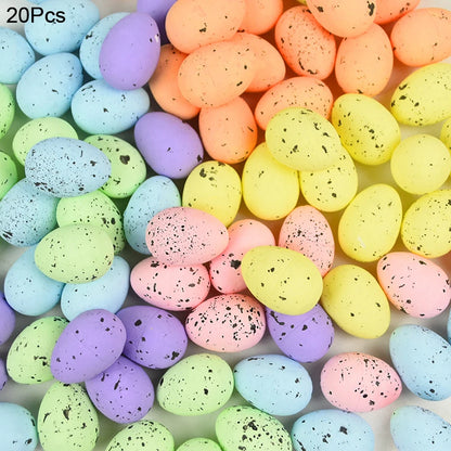 20/50Pcs Foam Easter Eggs Happy Easter Decorations Painted Bird Pigeon Eggs DIY Craft Kids Gift Favor Home Decor Easter Party