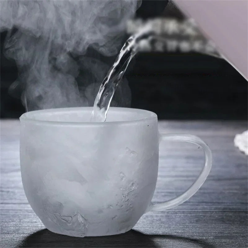 150-350ml Heat Resistant High Borosilicate Glass Mug Double Wall Glass Coffee Cup with Handle Milk Water Cup Clear Cups Gift