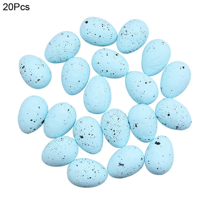 20/50Pcs Foam Easter Eggs Happy Easter Decorations Painted Bird Pigeon Eggs DIY Craft Kids Gift Favor Home Decor Easter Party