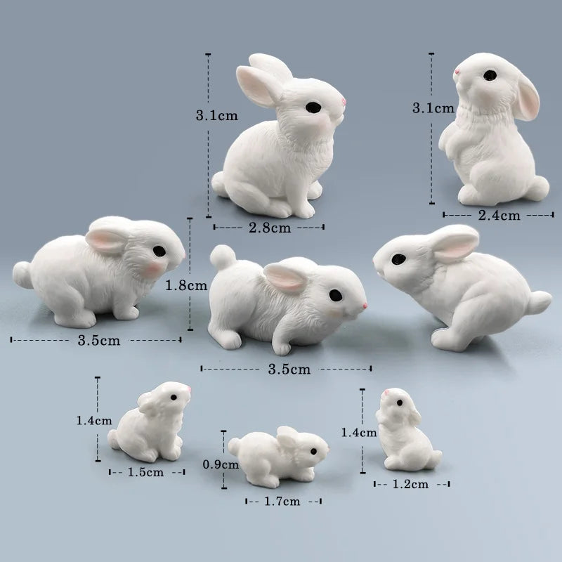 2025 Hot Easter Rabbit Figurine Landscape Home Kawaii Room Decor Dollhouse Miniature Fairy Garden Decoration Accessories Modern