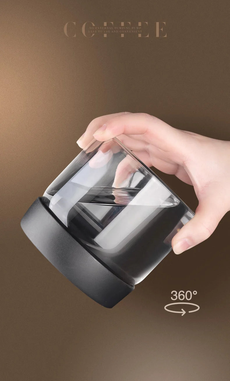 PARACITY Vacuum Sealed Tank Home Coffee Bean Glass Sealed Jar Moisture-proof Air Extraction Airtight Container Coffee Set